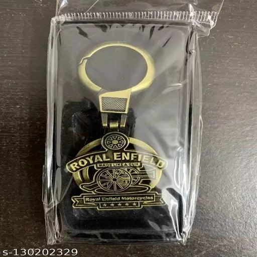 Royal Enfield Golden Color metal keychain - Springkart 