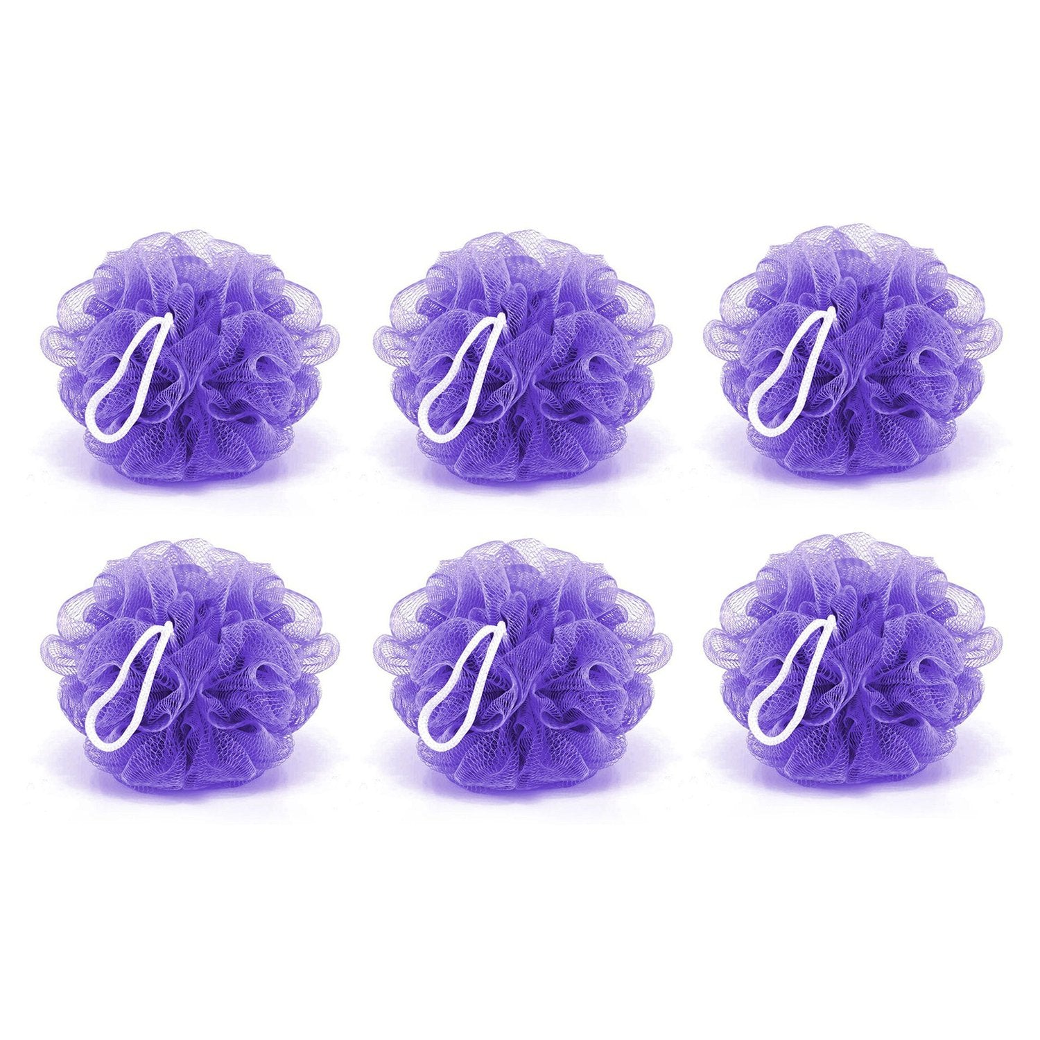 Bath Shower Loofah Sponge Pouf Body Scrubber (Pack Of 6pcs) - Springkart 