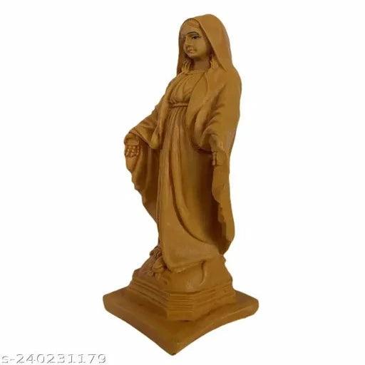 Mother Mary Statue Idol for Living Room - 24cm (Brown) - Springkart 