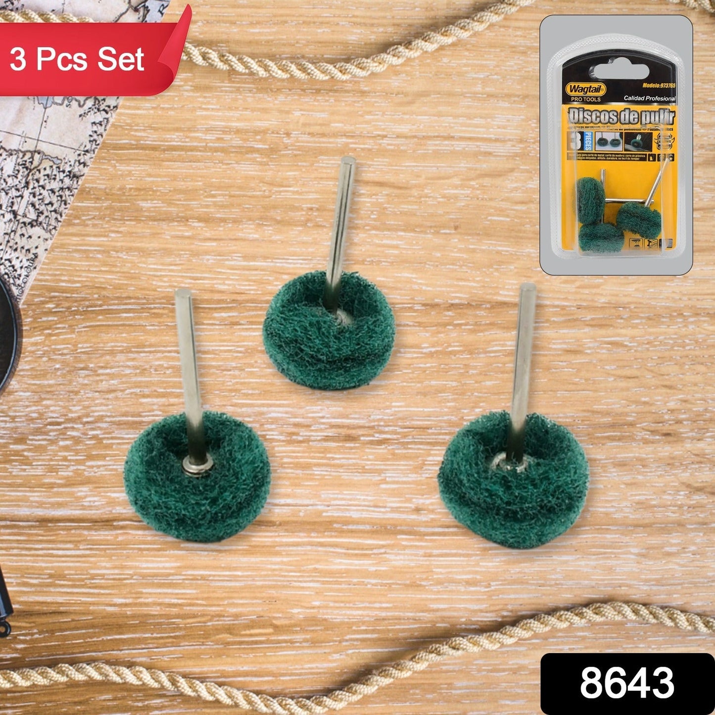 Abrasive Buffing Polishing Wheel Set (3 Pcs) - Springkart 