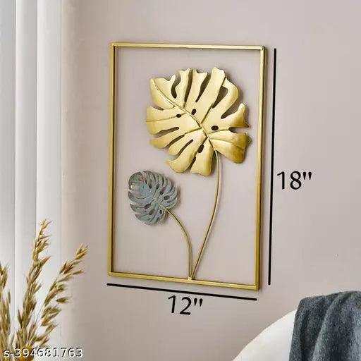 Gold Metal Wall Decor Leaf Wall Hanging Decoration