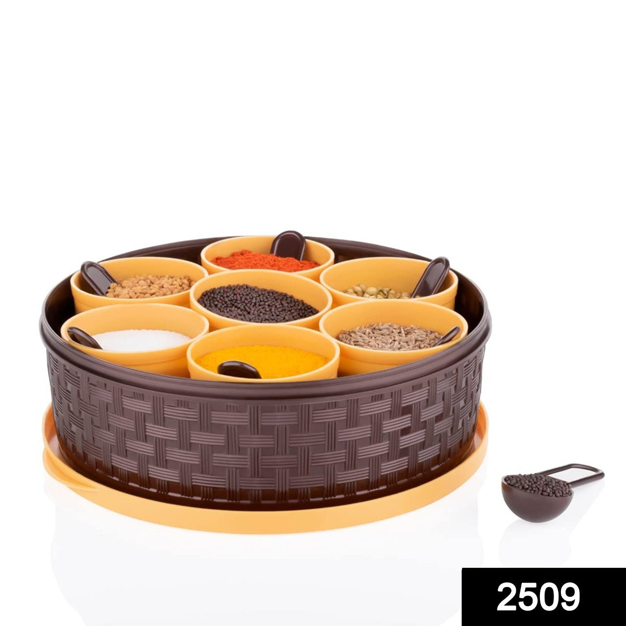 Round Plastic Masala Spice Box - Springkart 