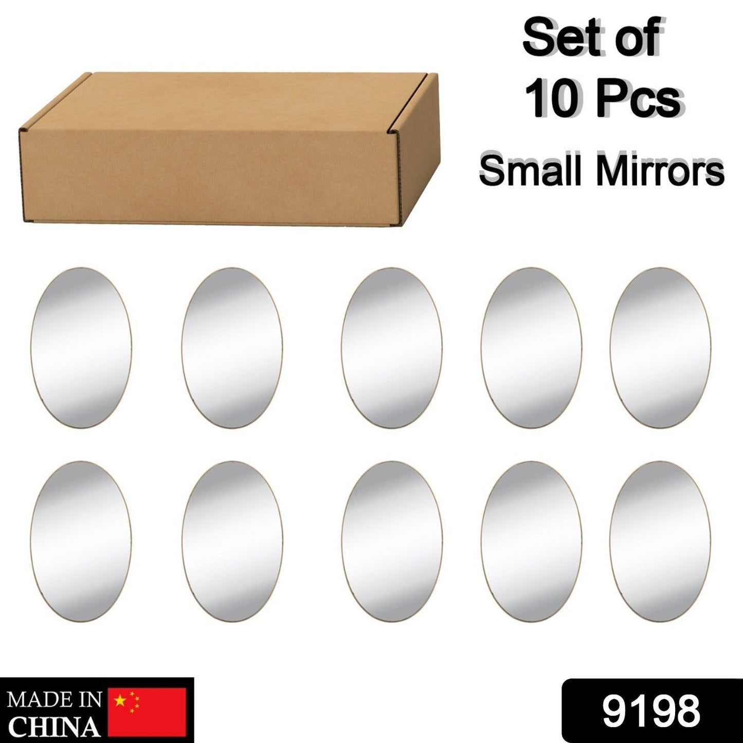 SMALL OVAL FRAME LESS MIRROR WALL STICKER FOR DRESSING - Springkart 