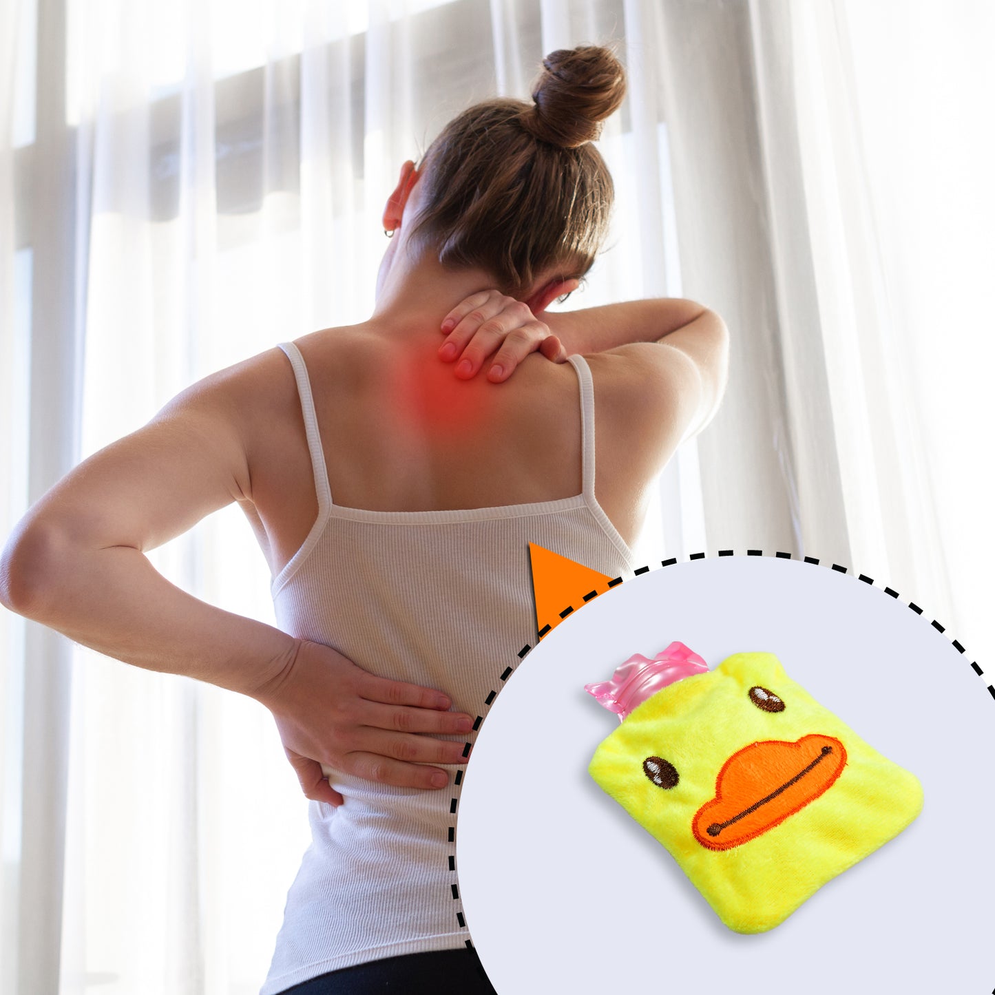 6511 Yellow Duck Small Hot Water Bag With Cover For Pain Relief Neck Shoulder Pain And Hand Feet Warmer Menstrual Cramps. - Springkart 
