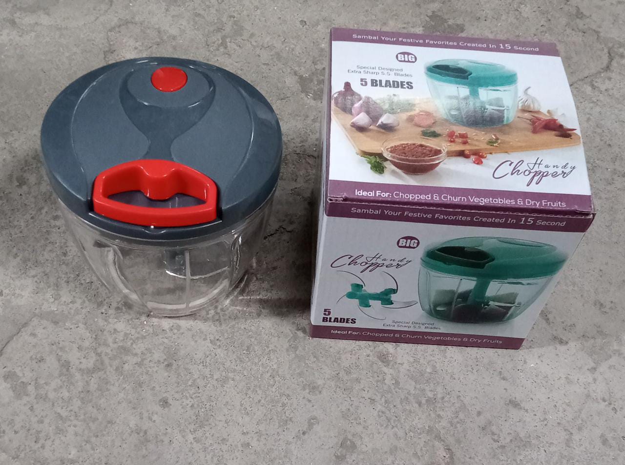 Manual Stainless Steel Compact Extra Sharp Hand Held Vegetable Chopper / Slicer with 5 Blades - Springkart 