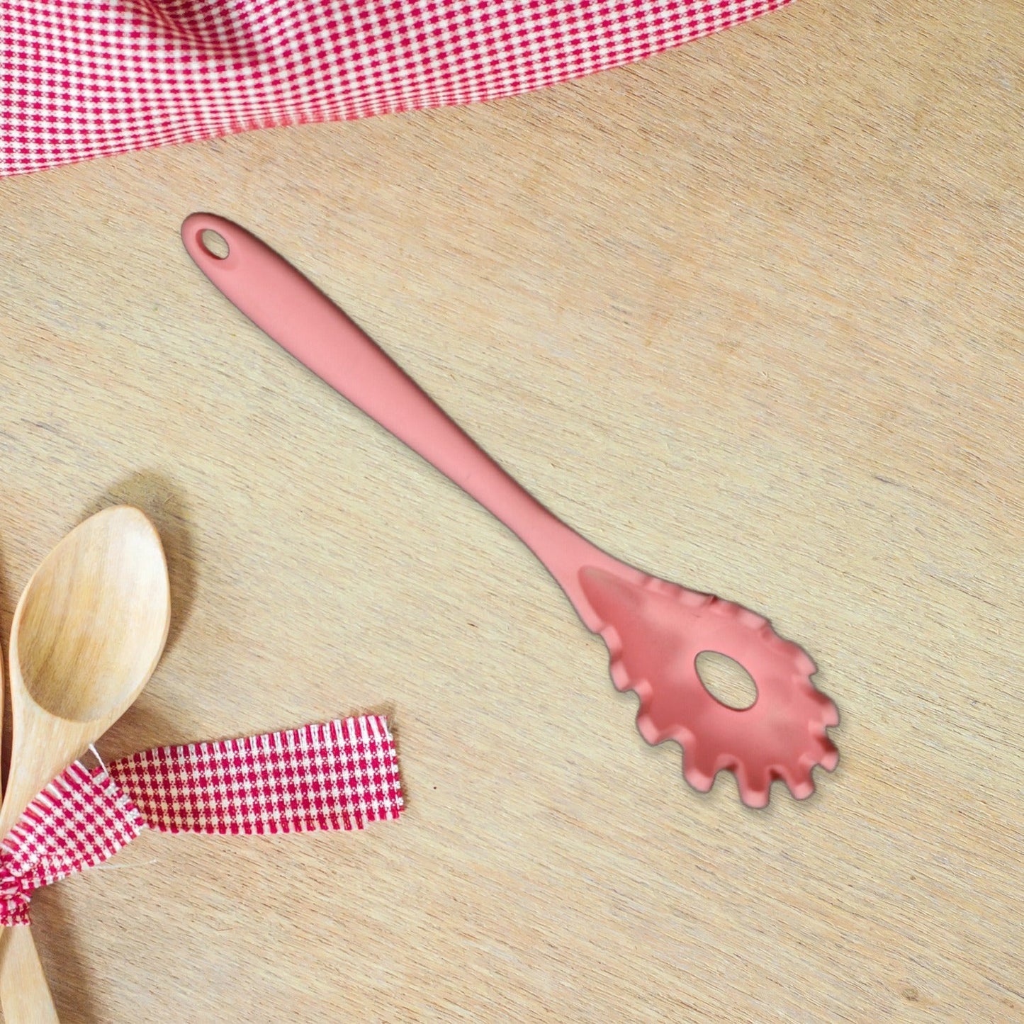 Silicone Pasta Fork Spaghetti Strainer, Non-Slip Heat Resistant - Springkart 