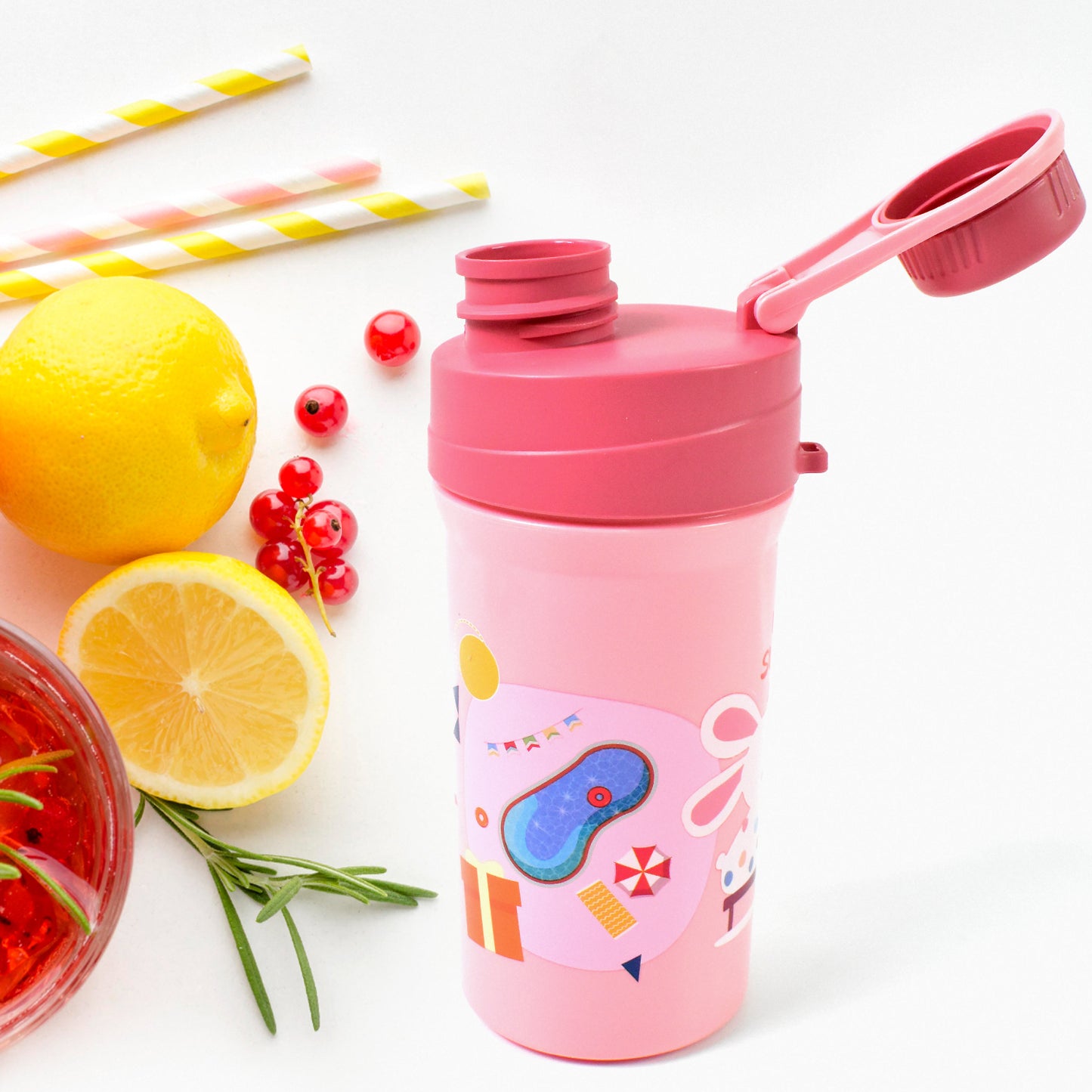 Plastic Lunch Box Leak Proof 2 Compartment With Bottle And Fork (1 Set Mix Color) - Springkart 