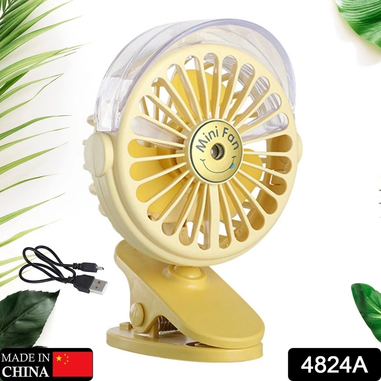Clip Desk Fan Portable Wind Desktop Table Cooling Fan in Single Button, Adjustment Mini Personal Fan for Home Desktop Office Car Indoor Outdoor Travel (Battery Not Include) - Springkart 