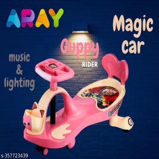 ARAY Guppy Rider Magic Kids Swing Car ,Baby Push Ride-on Swing Car ,Baby Twister Ride On Car, Ride-on Magic Toy Car for kids ,Swing Car for Kids with Scratch Free PU Wheels, 120 Kgs Weight Capacity For Girl & Boy Kids Ages 1 to 5 Years Pink - Springkart 