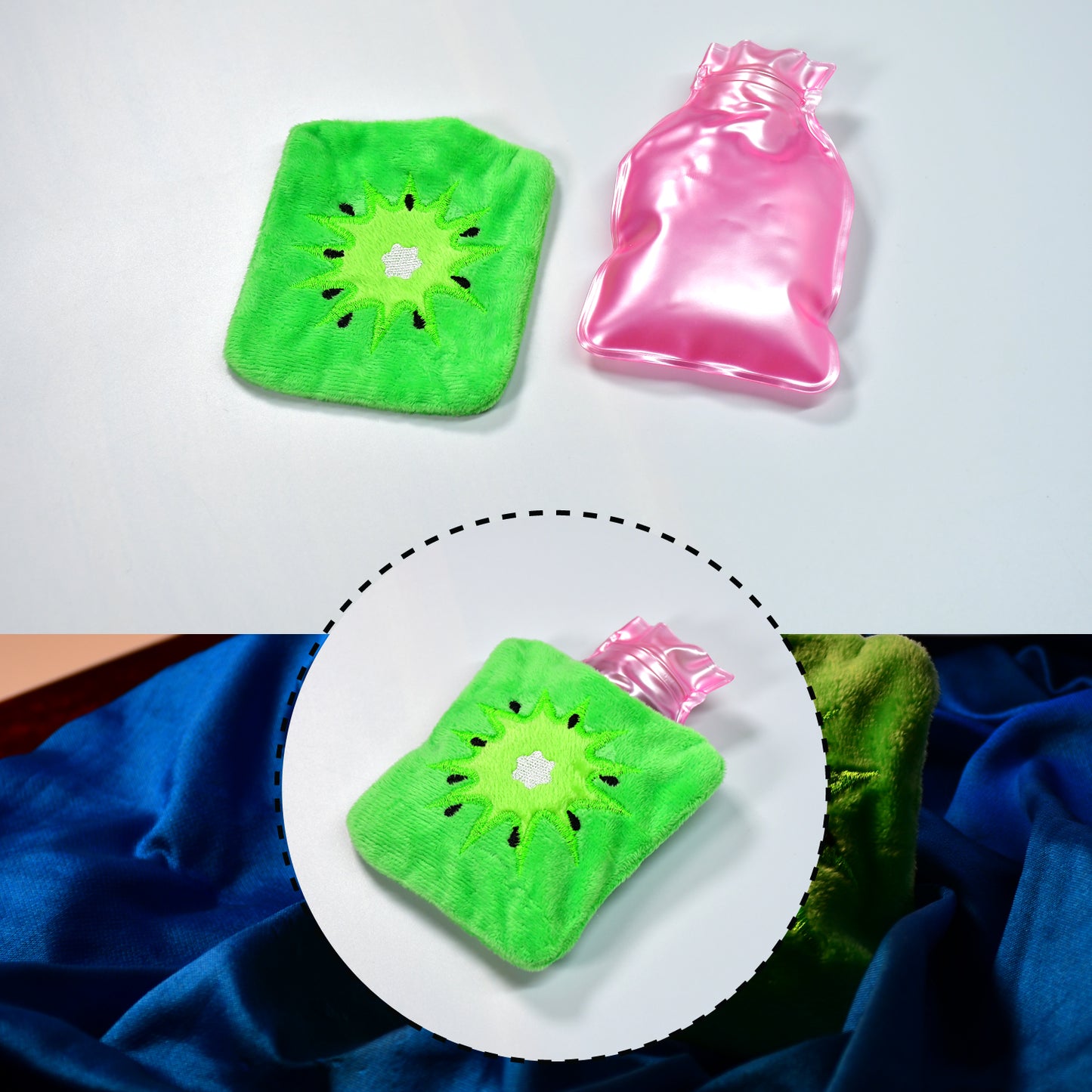 6521 Green Sun Small Hot Water Bag With Cover For Pain Relief Neck Shoulder Pain And Hand Feet Warmer Menstrual Cramps. - Springkart 