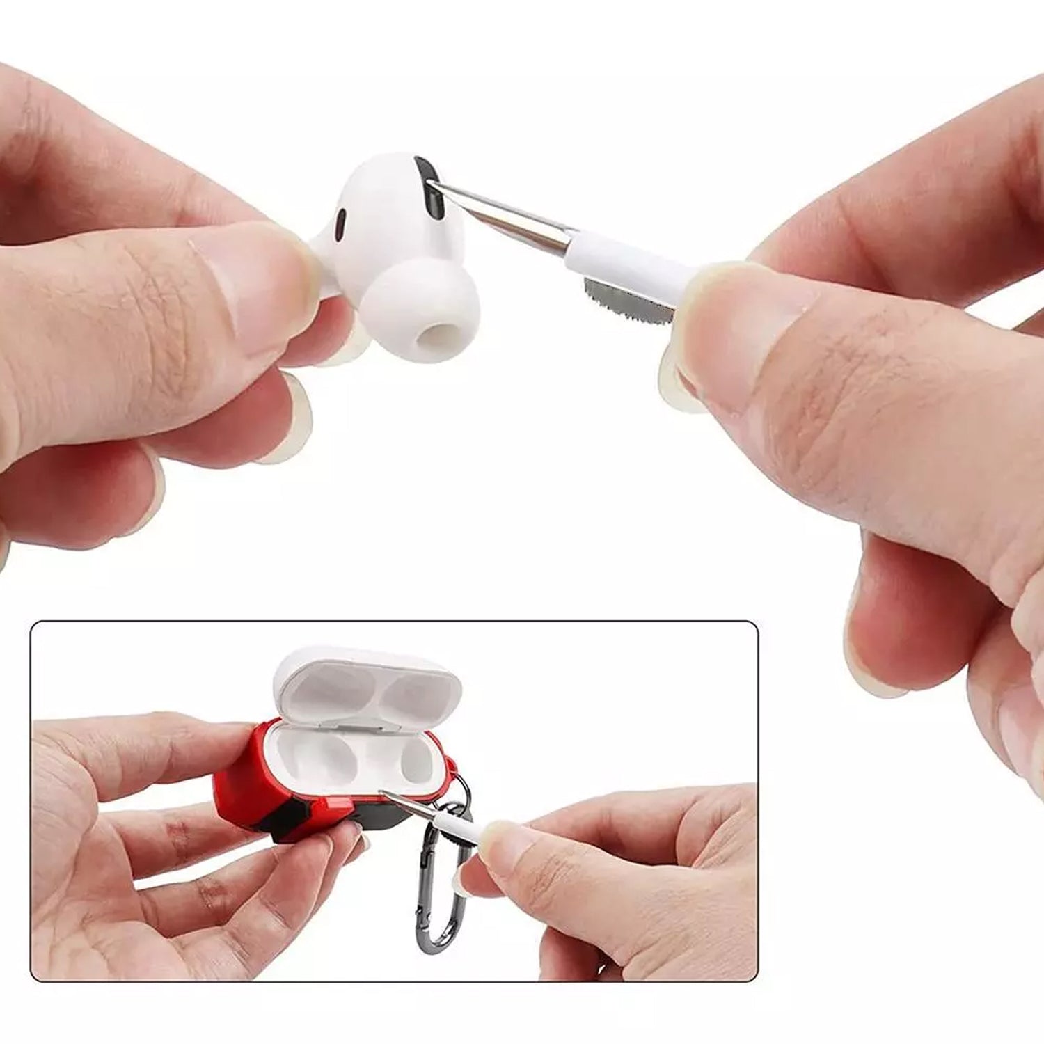 6188 3 In 1 Earbuds Cleaning Pen For Cleaning Of Ear Buds And Ear Phones Easily Without Having Any Damage. - Springkart 