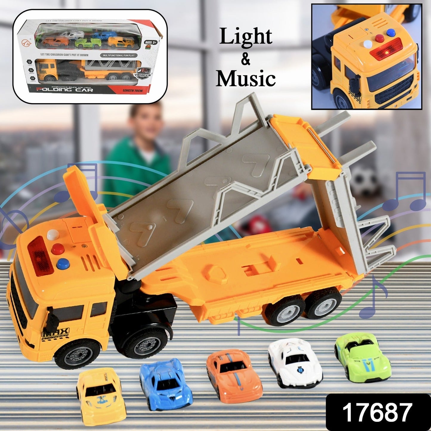 Realistic Long-Haul Toy Vehicle Transport Playset with Lights and Sound - Springkart 