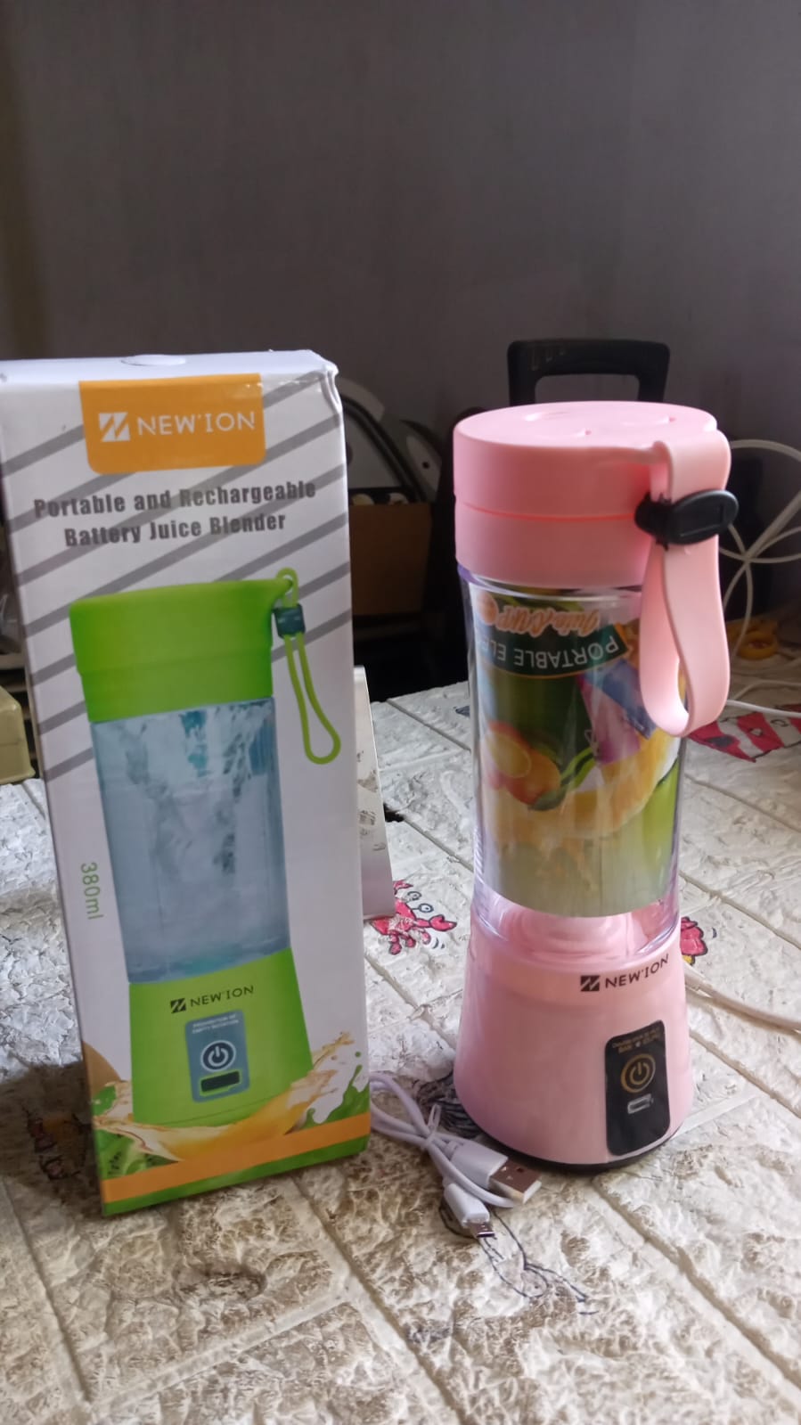Multi-Purpose Portable USB Electric Juicer 6-Blades, Protein Shaker, Blender Mixer Cup (380 ML) - Springkart 