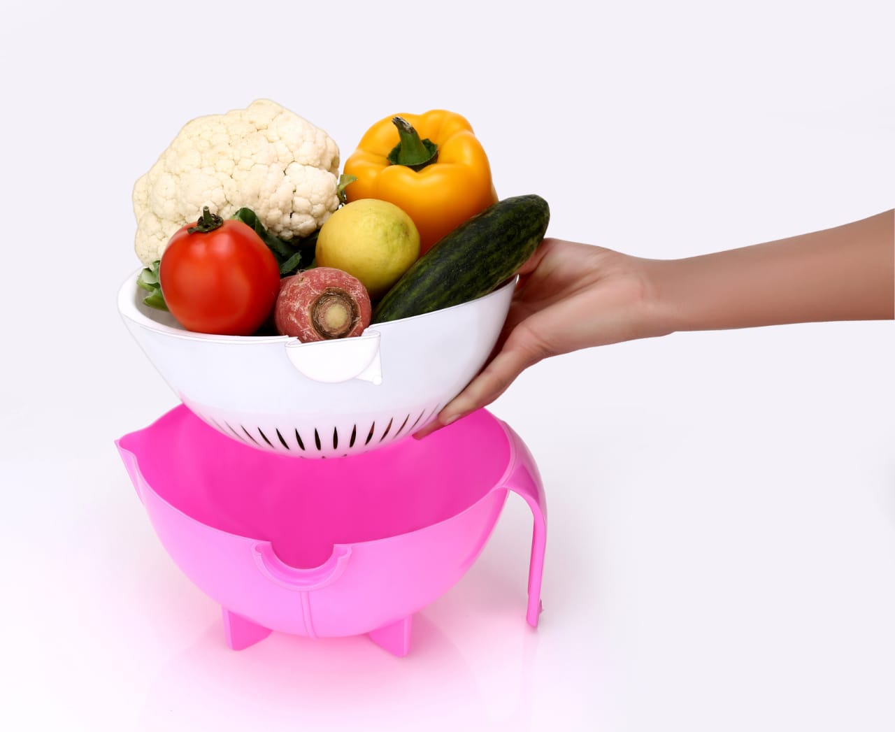 Multifunctional Vegetable Fruits Cutter Shredder with Rotating Drain Basket - Springkart 