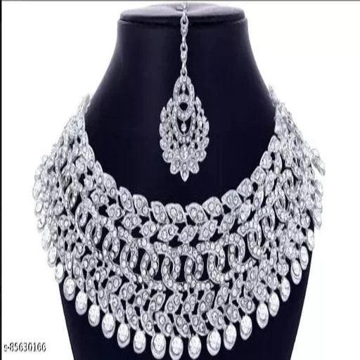 Rhodium Plated Jewellery Set White Austrian Diamond - Springkart 