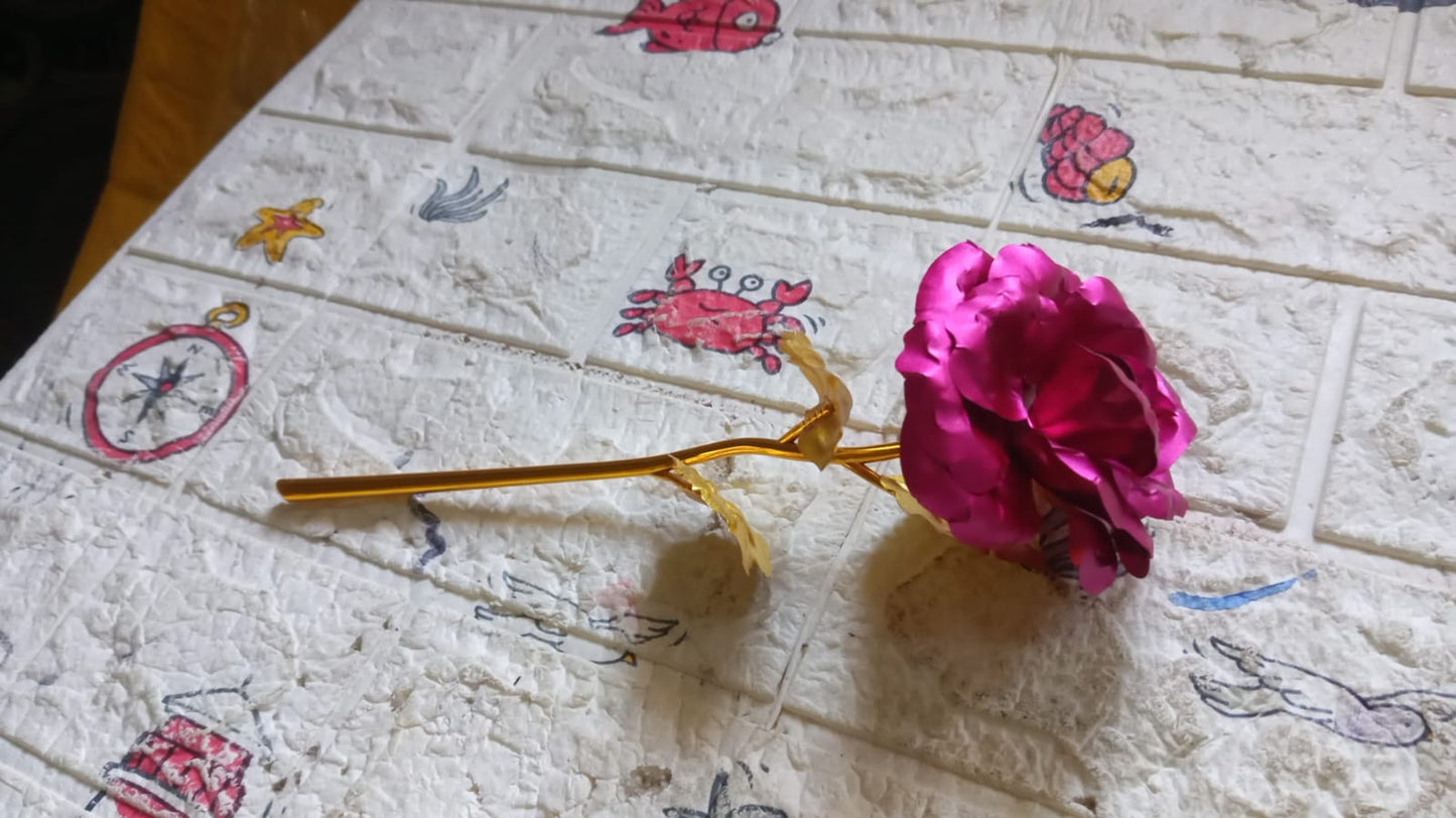 Gold Rose Artificial Rose Flower With Gift Box, Plastic Flowers Best Gifts for Friend Girl Wife Women, Golden Rose Gift for Valentine's Day, Mother's Day, Anniversary, Birthday, Wedding, Gold (1 Pc) - Springkart 