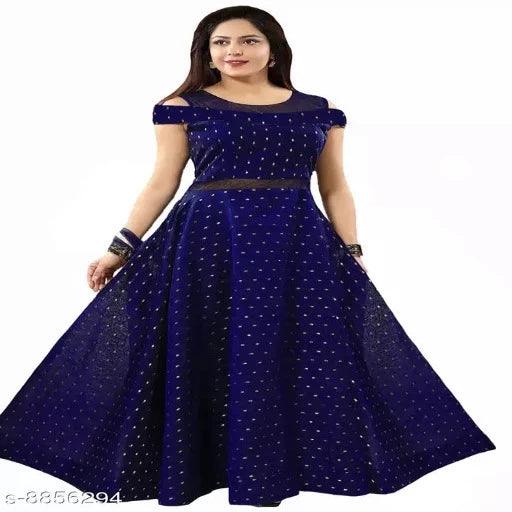 Women Satin Anarkali Gown - Springkart 