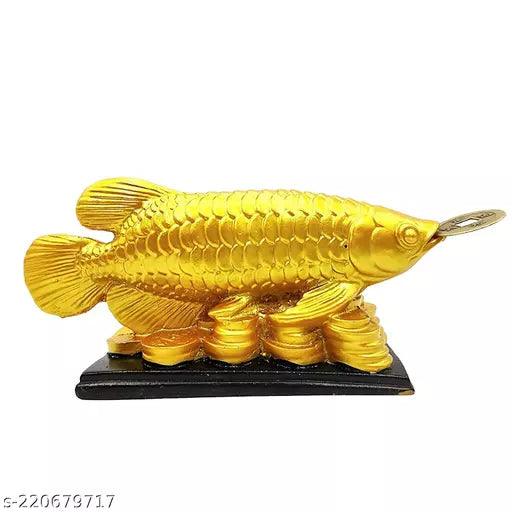 Vastu Art Presents Feng Shui Golden Arowana Fish Strong Wealth Symbol & Protects Mishaps - Springkart 