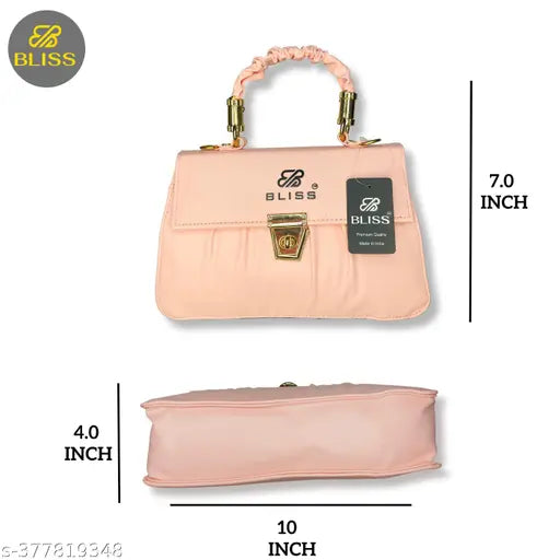 Graceful Stylish Slingbags  Luxury High Quality PU Leather Women Shoulder Bag (Pink)