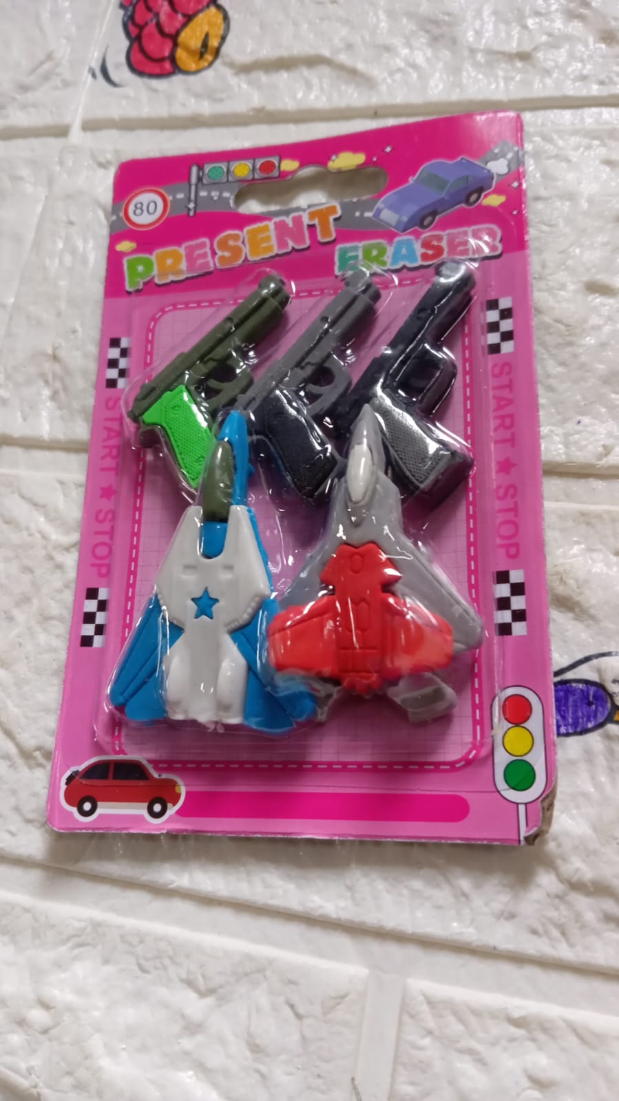 Eraser for Kids| Gun & Plane Shape Eraser| Eraser Set Box| School Eraser| Stylish Eraser| Eraser for Kids School| Eraser for Artist| Cute| Birthday Gifts for Kids, Birthday Return Gifts (5 Pc set) - Springkart 