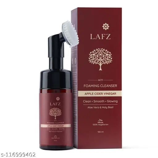 LAFZ Apple Cider Vinegar Foaming Face Wash | Built-in Brush For Deep Cleansing | With Aloe Vera & Basil | For All Skin Types | Face Wash For Men & Women - 100 ml