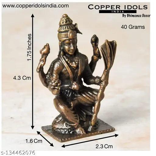 1.75 inches, Copper Handmade Rajarajeshwari Idol, 40 Grams