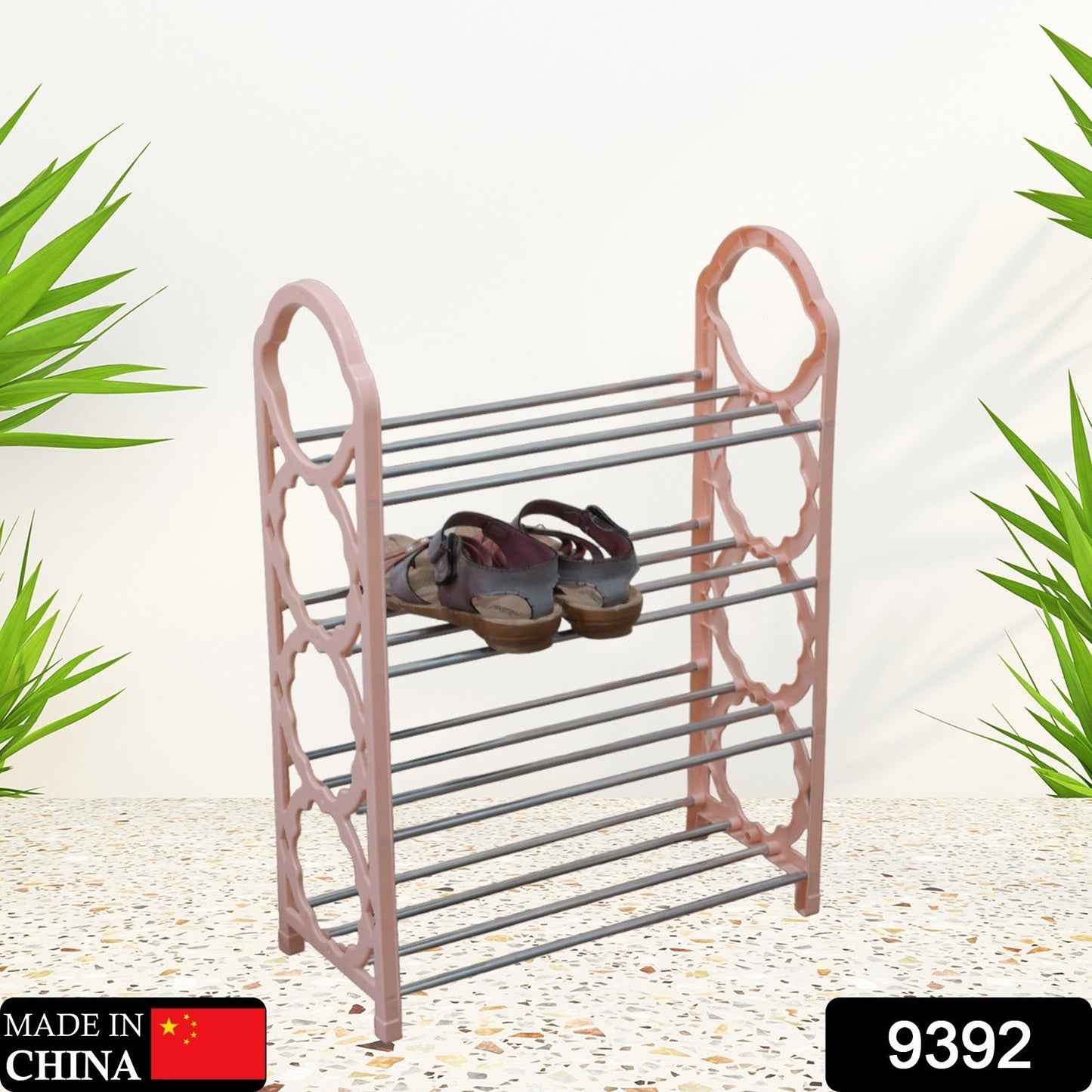 Shoes Storage Shelf, 4 Layer Space‑saving Shoes Show Rack Folding Shoe Rack, Standing Shoe Rack DIY Shoes Storage Shelf Home Organizer for Bedroom, Hallway and Closet Shoe Storage - Springkart 