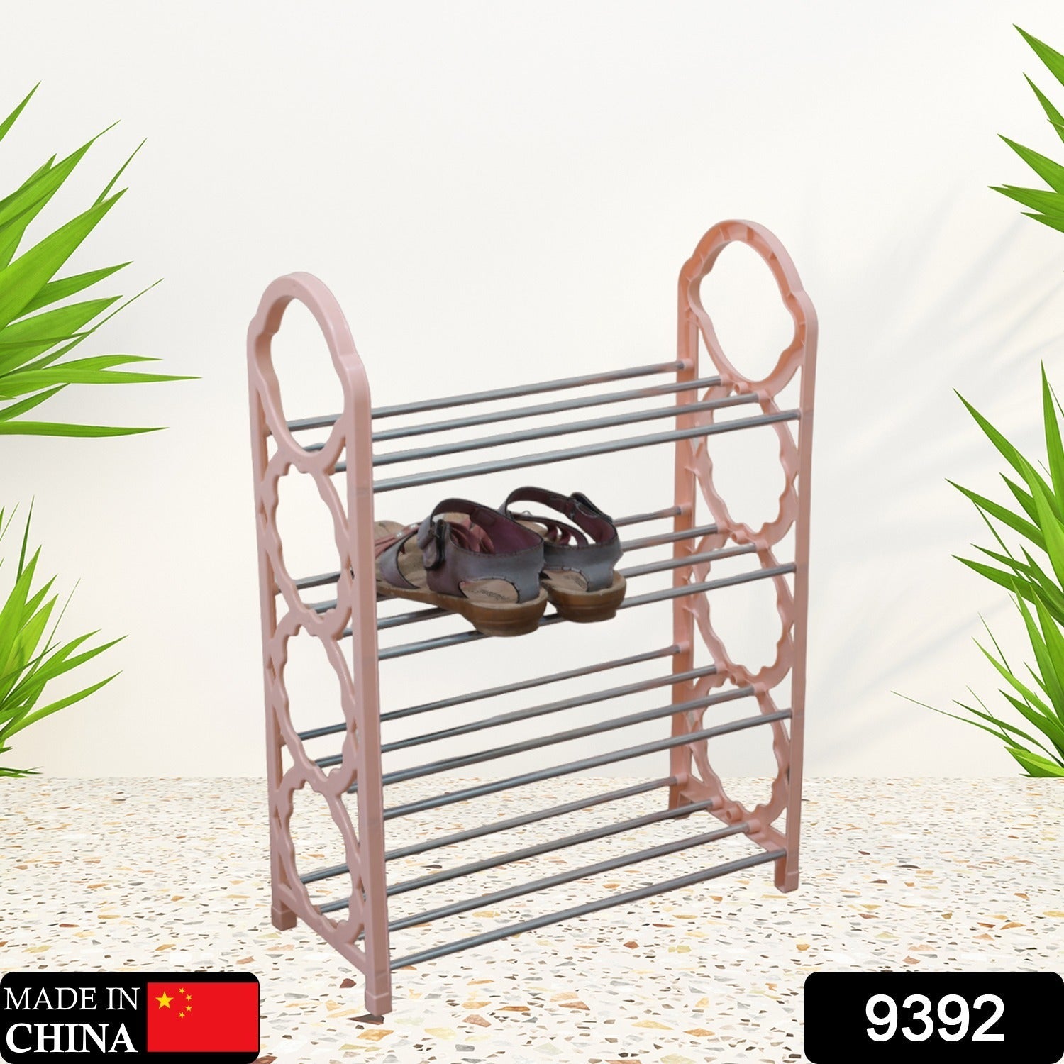Shoes Storage Shelf, 4 Layer Space‑saving Shoes Show Rack Folding Shoe Rack, Standing Shoe Rack DIY Shoes Storage Shelf Home Organizer for Bedroom, Hallway and Closet Shoe Storage - Springkart 