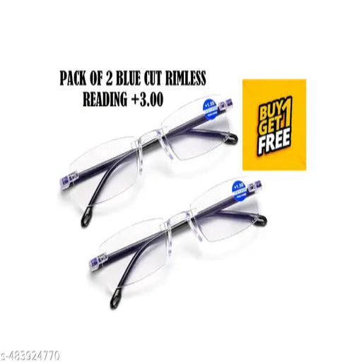 Comfortable Reading Glasses +3.00 - Pack of 2