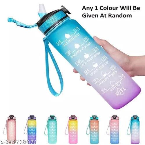 Nymbus 1000ml Water Bottle, Leakproof BPA & Toxic Free, Motivational Water Bottle with Times to Drink and Straw, Fitness Sports Water Bottle with Strap for Office, Gym, Outdoor Sports - Springkart 