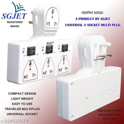 QLEX 4 Socket 3 Switch Multi Plug 6A (Traveler Multi Plug)