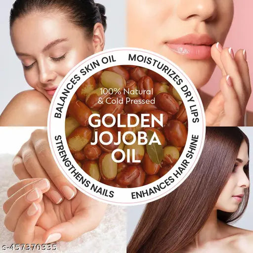 Pearlix Be Natural® Jojoba Oil For Hair Growth, Moisturizing Skin & Makeup Primer, Reduces Wrinkles & Fine Lines, Strong & Shiny Hair, Strengthens Nail, Hydrates Lips 100% Pure, Natural, Cold-Pressed 200ML