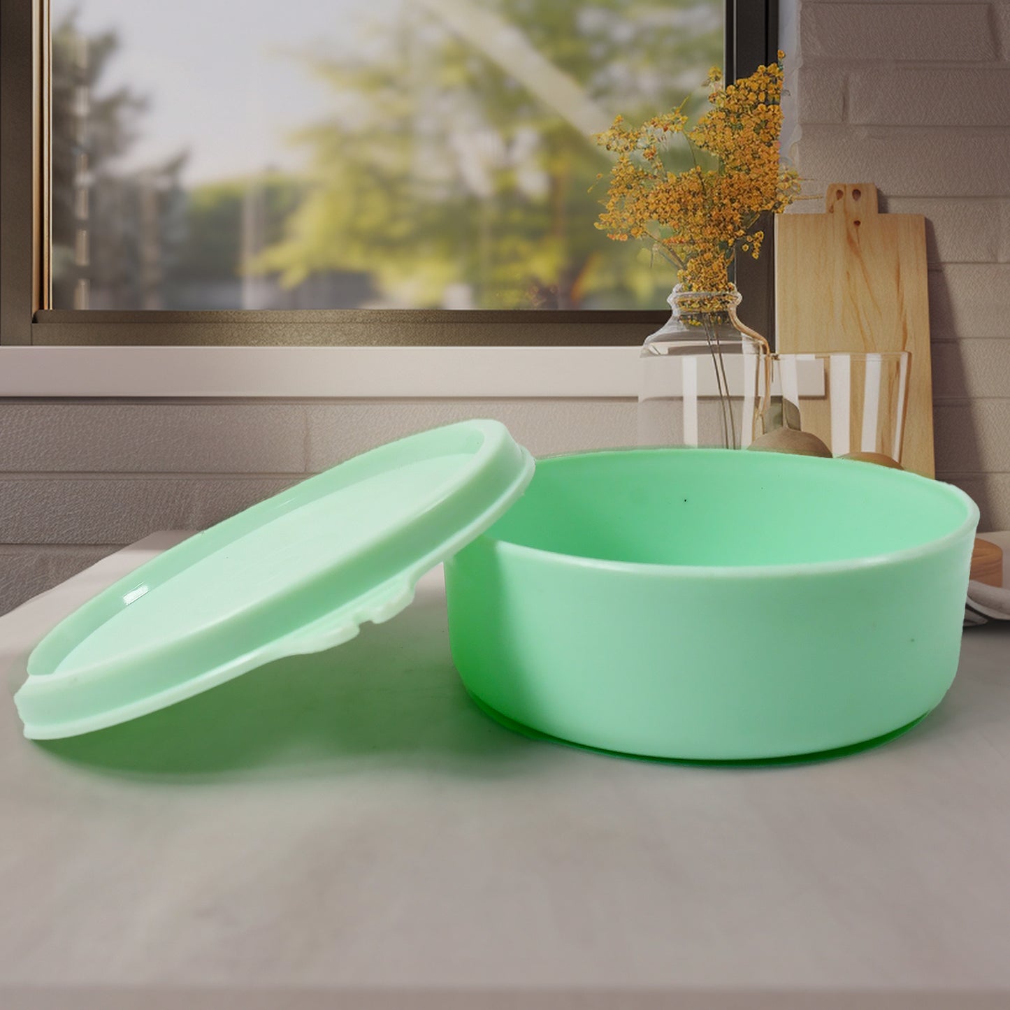 8717 4in1tiffin Box-lunch Box 3 Stainless Steel Containers 300 Ml Approx Plastic Salad Container 200 Ml Approx Plastic Lid Box Round Zip Bag Leak Proof Microwave Safefor Office College And School For Men Women - Springkart 