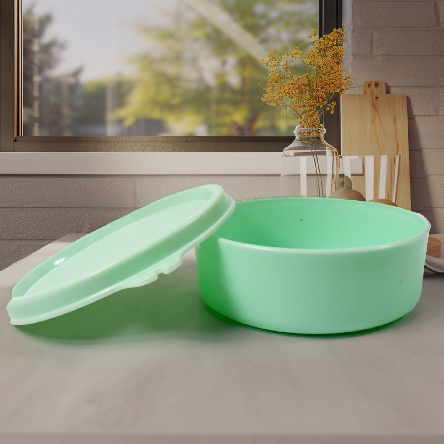 8717 4in1tiffin Box-lunch Box 3 Stainless Steel Containers 300 Ml Approx Plastic Salad Container 200 Ml Approx Plastic Lid Box Round Zip Bag Leak Proof Microwave Safefor Office College And School For Men Women - Springkart 