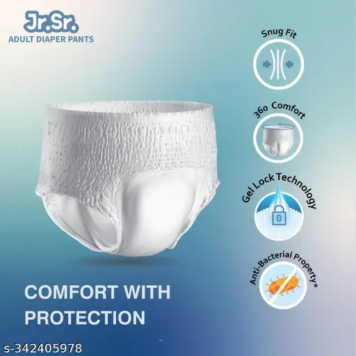 Jr.Sr. Adult diaper| Medium | 61-102 cm (24"-40") | 10 Counts | Pack of 1