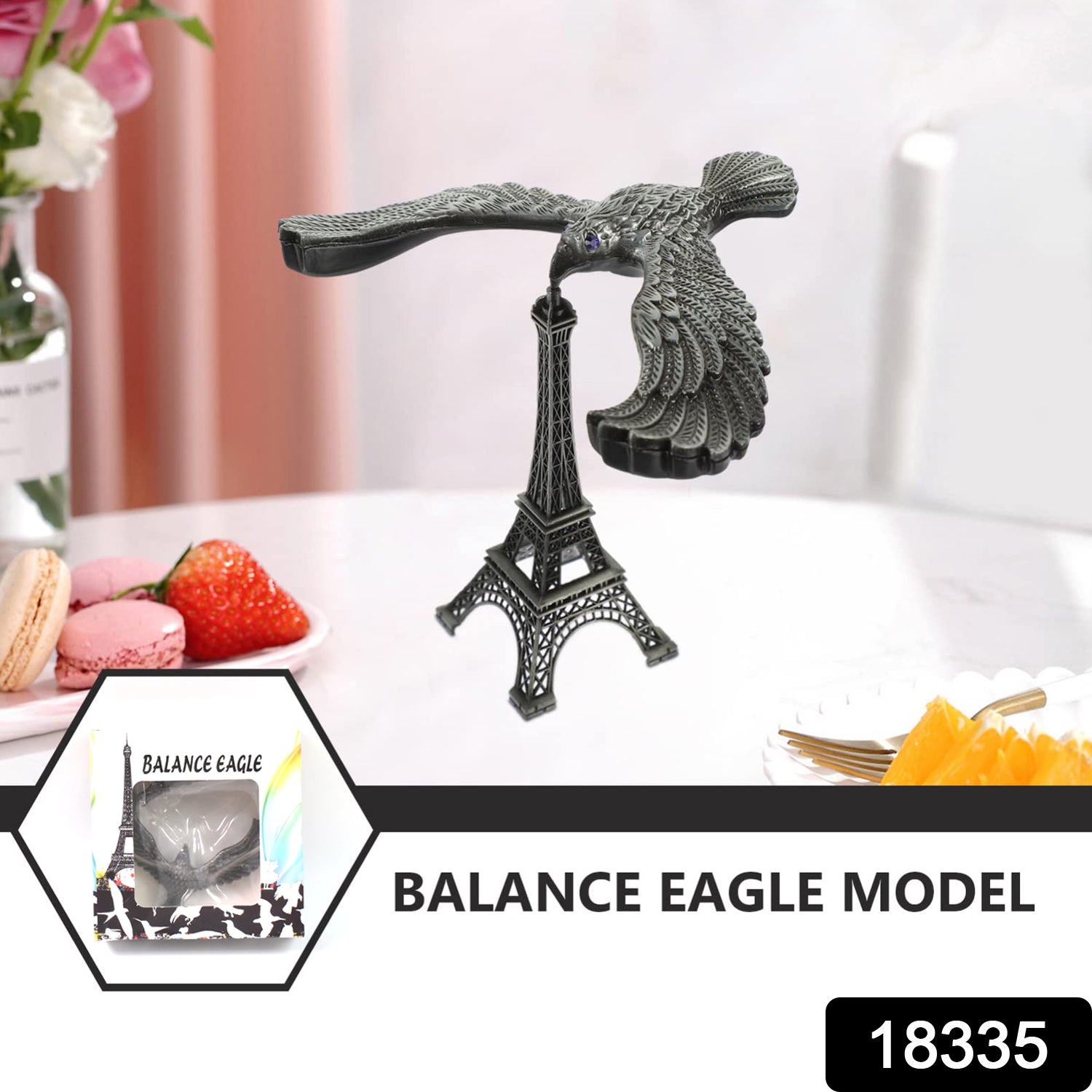 Balancing Bird Metal Eiffel Tower Statue Balance Eagle Toy (1 Set) - Springkart 