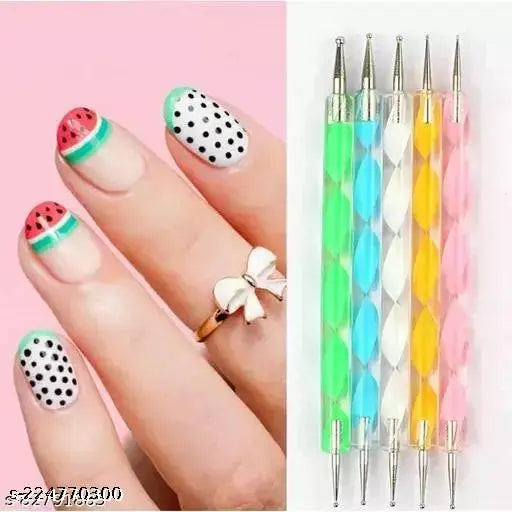 Nail Art Design Dotting Painting Drawing UV Polish Brush Pen Tools Set Kit (Multicolour) -20 Pieces - Springkart 