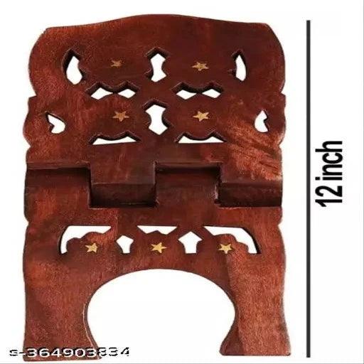 Book Holder Wooden Brown Rehal (12Inch Length )