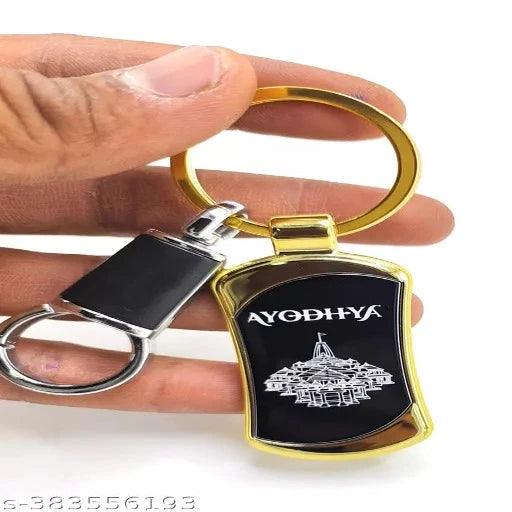 Premium Quality Metal Keychain of Lord Ram Black Gold Colour - Springkart 