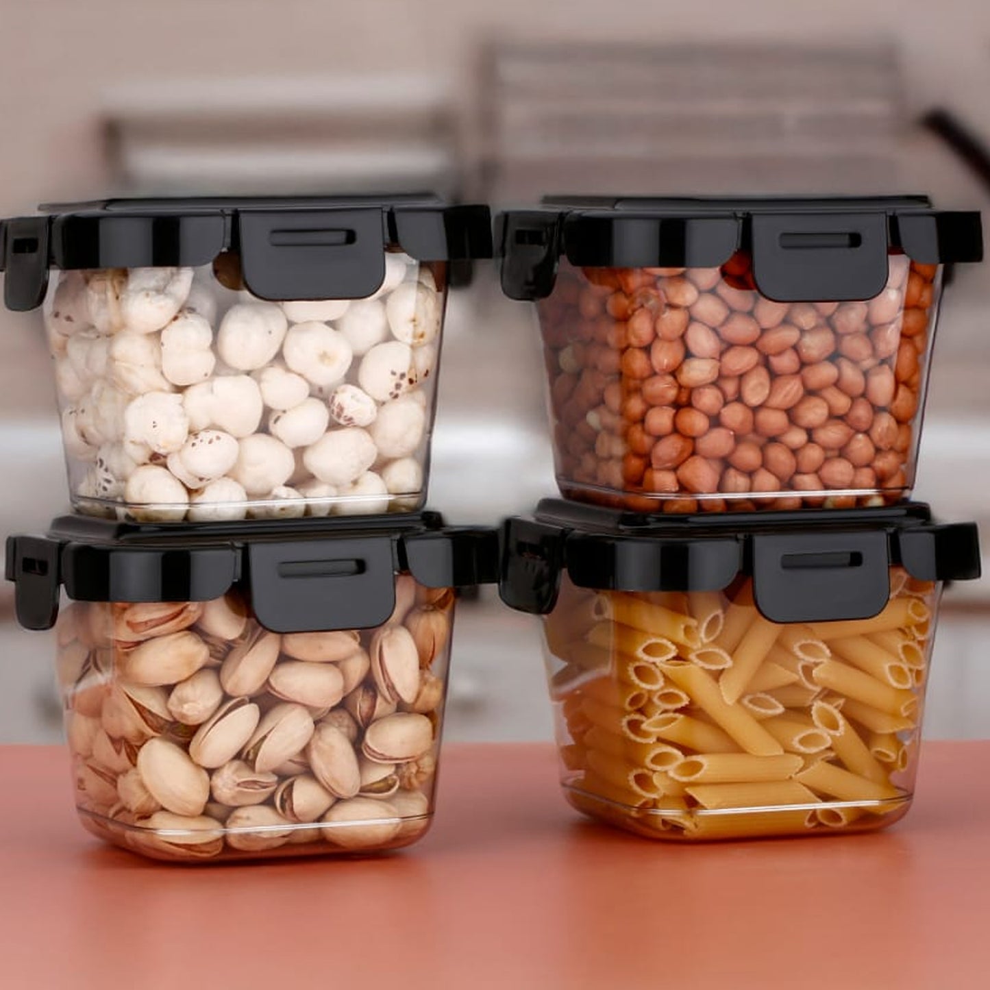 Plastic Food Storage Containers With Lid (4 Pcs Set 500 Ml) - Springkart 