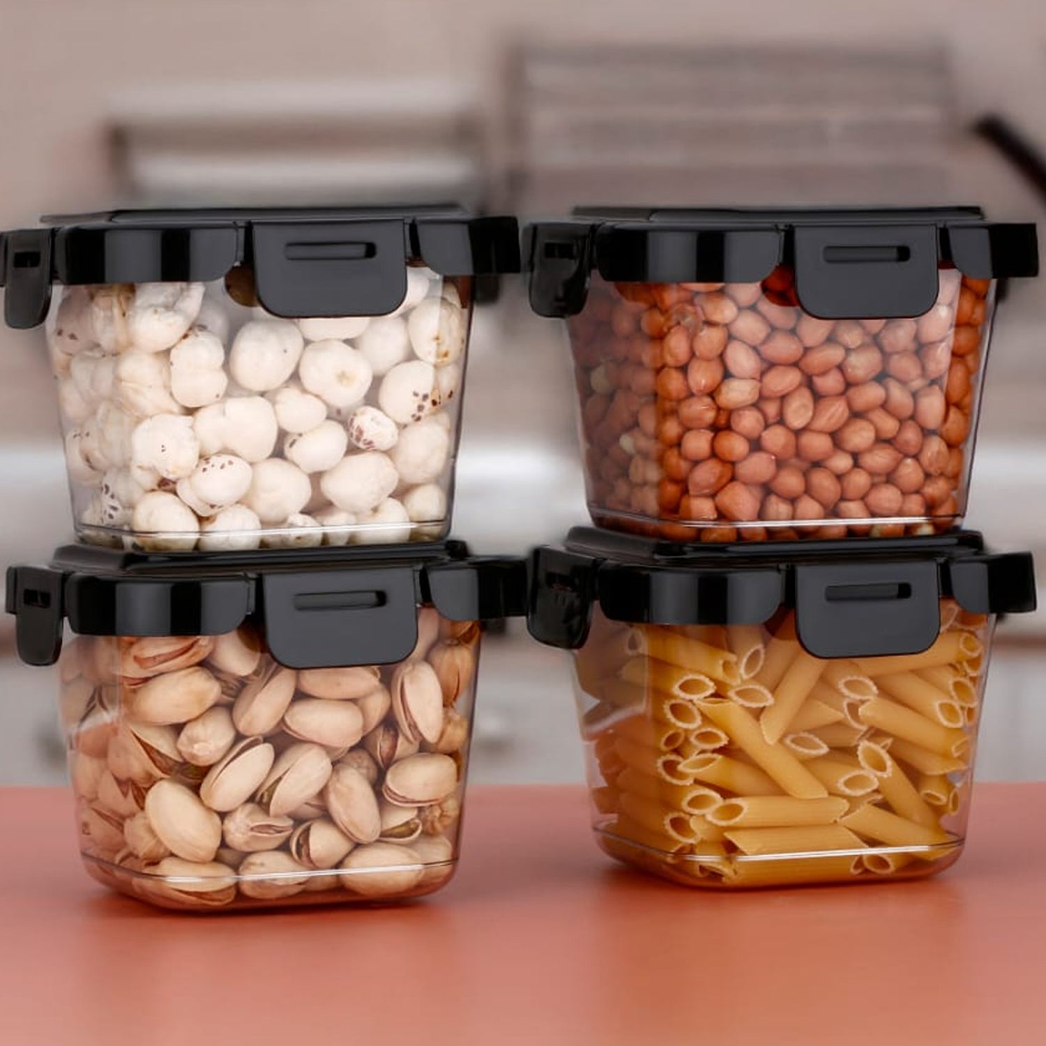 Plastic Food Storage Containers With Lid (4 Pcs Set 500 Ml) - Springkart 