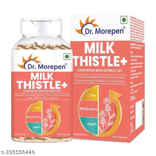 DR. MOREPEN Milk Thistle+ for Liver , Protection & Enhancement, Silymarin Milk Thistle Liver Support Supplement - 60 Veg