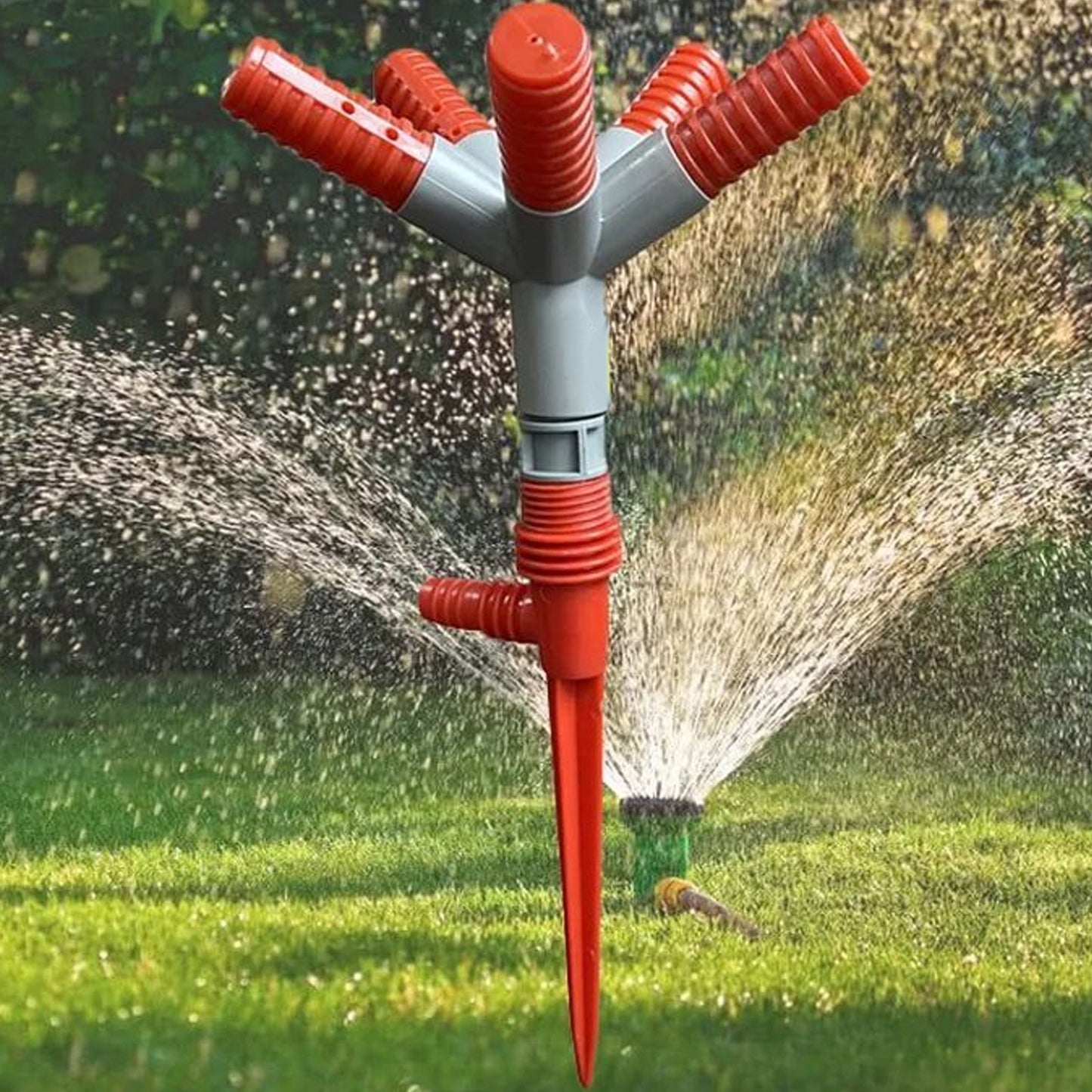 7537 Garden Sprinkler 360 Rotating Adjustable Round 3 Arm Lawn Water Sprinkler For Watering Garden Plantspipe Hose Irrigation Yard Water Sprayer - Springkart 
