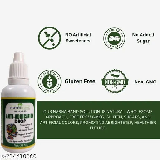 Nasha Mukti Drop, Natural Way To Quit Addiction | Nasha Killer|Nasha Band Dawa pack of 1 bottle