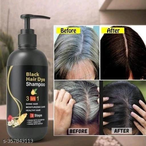 Black Hair Dye Shampoo 3 In 1 Shampoo 300ml - Springkart 