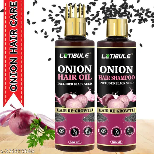 Red Onion Black Seed Oil Ultimate Hair Care Kit (Shampoo(100ml) + Hair Oil(100ml))- Net Vol (2 Items in the set) Pack-2