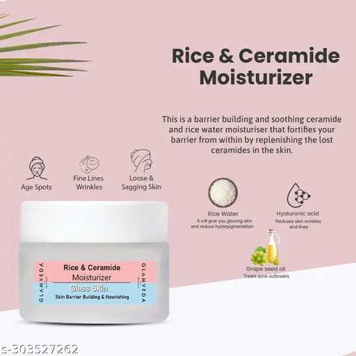 Glass Skin Rice & Ceramide 4 Step Skincare (Face Wash + Serum + Moisturizer+Sunscreen)