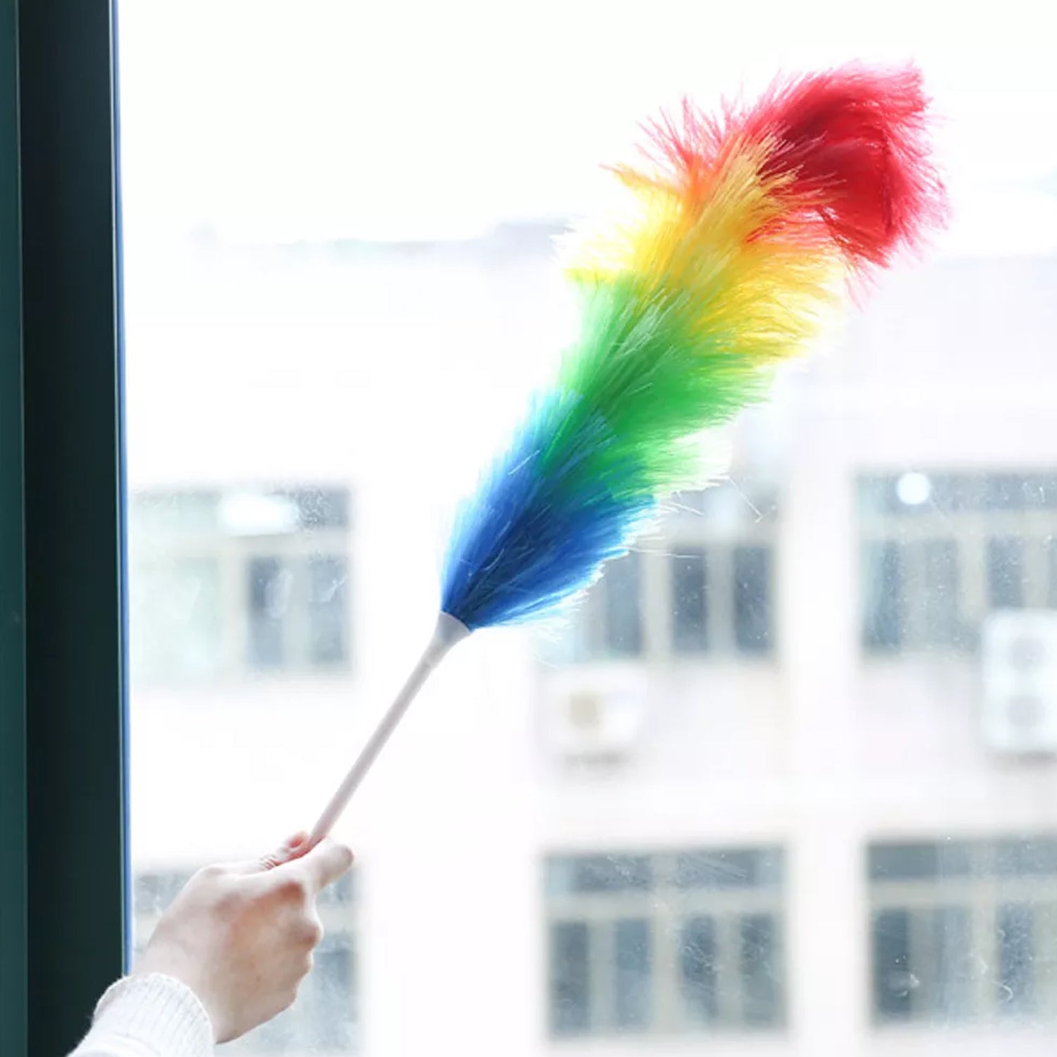 6321 Colorful Feather Duster Microfiber Duster For Cleaning Dusting Stick Dusting Brush - Springkart 