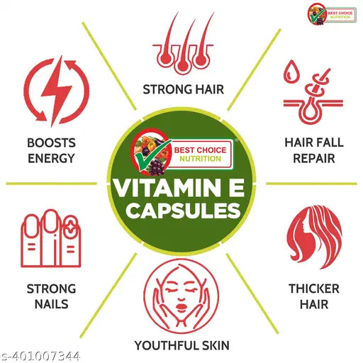 Vitamin E Caps for Face and Hair, Antioxidant Support and Immunity Booster, Controls Wrinkling, Skin Dehydration, 250 Caps (BLUK) - Springkart 
