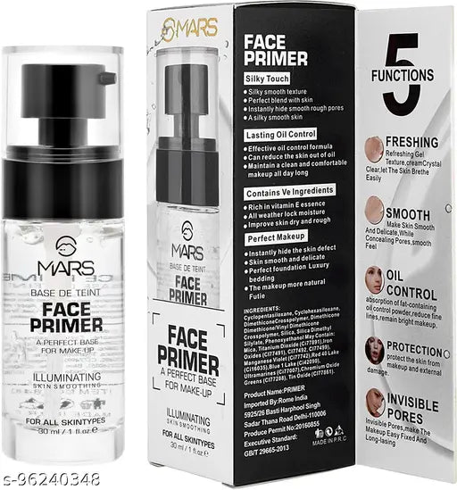 MARS 5 Function Make-up Base Face Primer- 30 ml (Transprent)